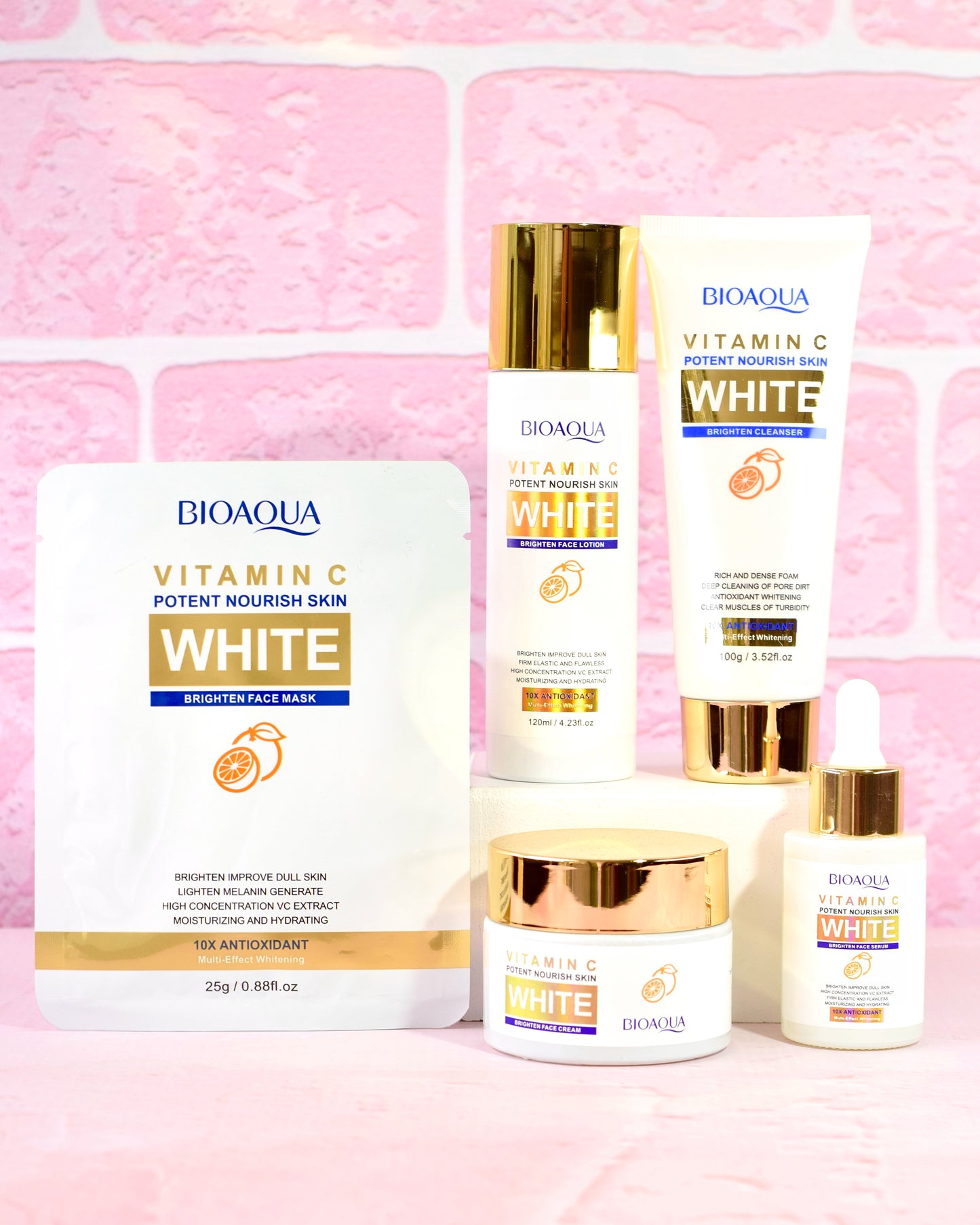 Combo Aclarante Vitamina C White x 5 Productos Bioaqua