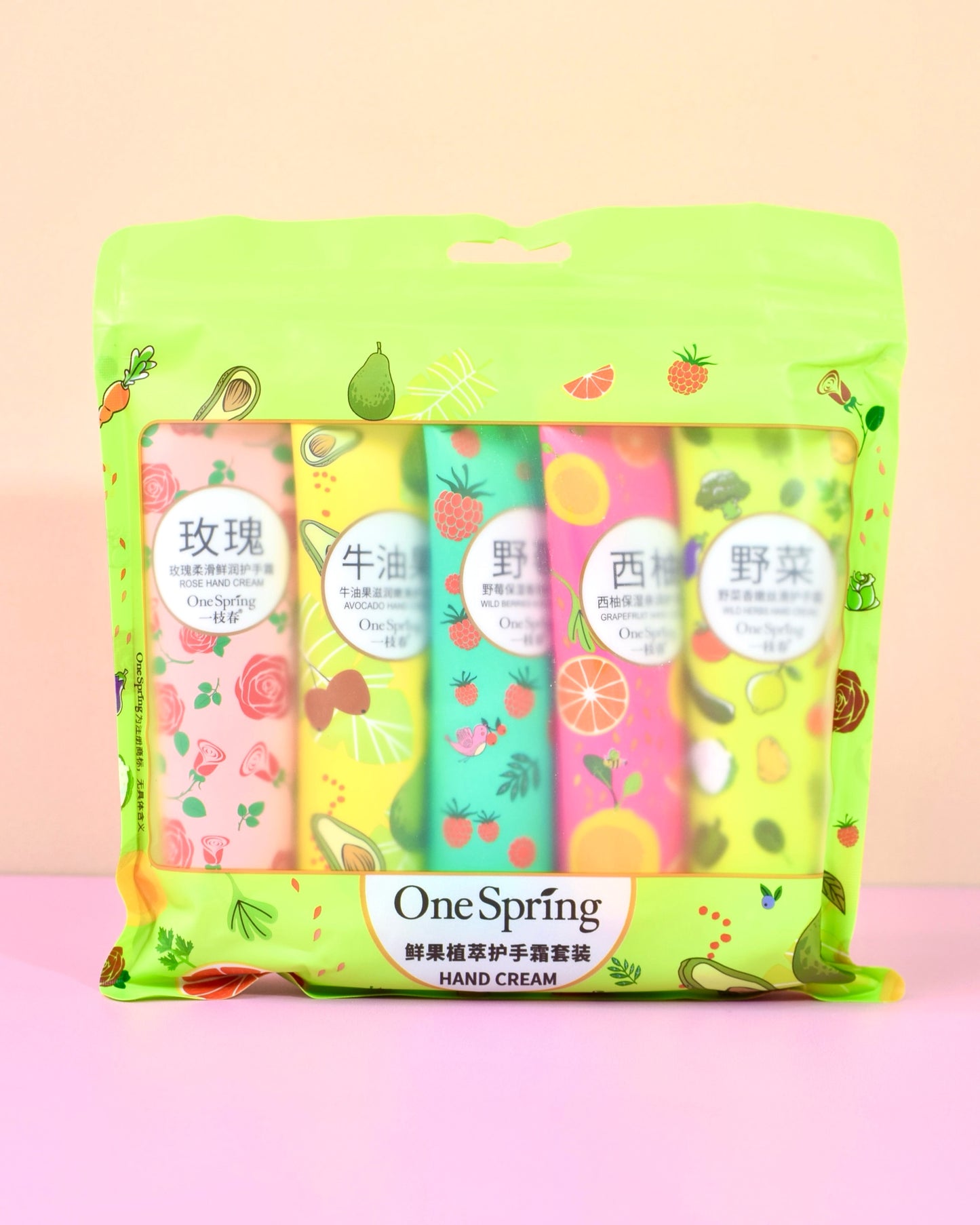 Kit Cremas de Manos OneSpring x5 – Hidratación Frutal & Floral