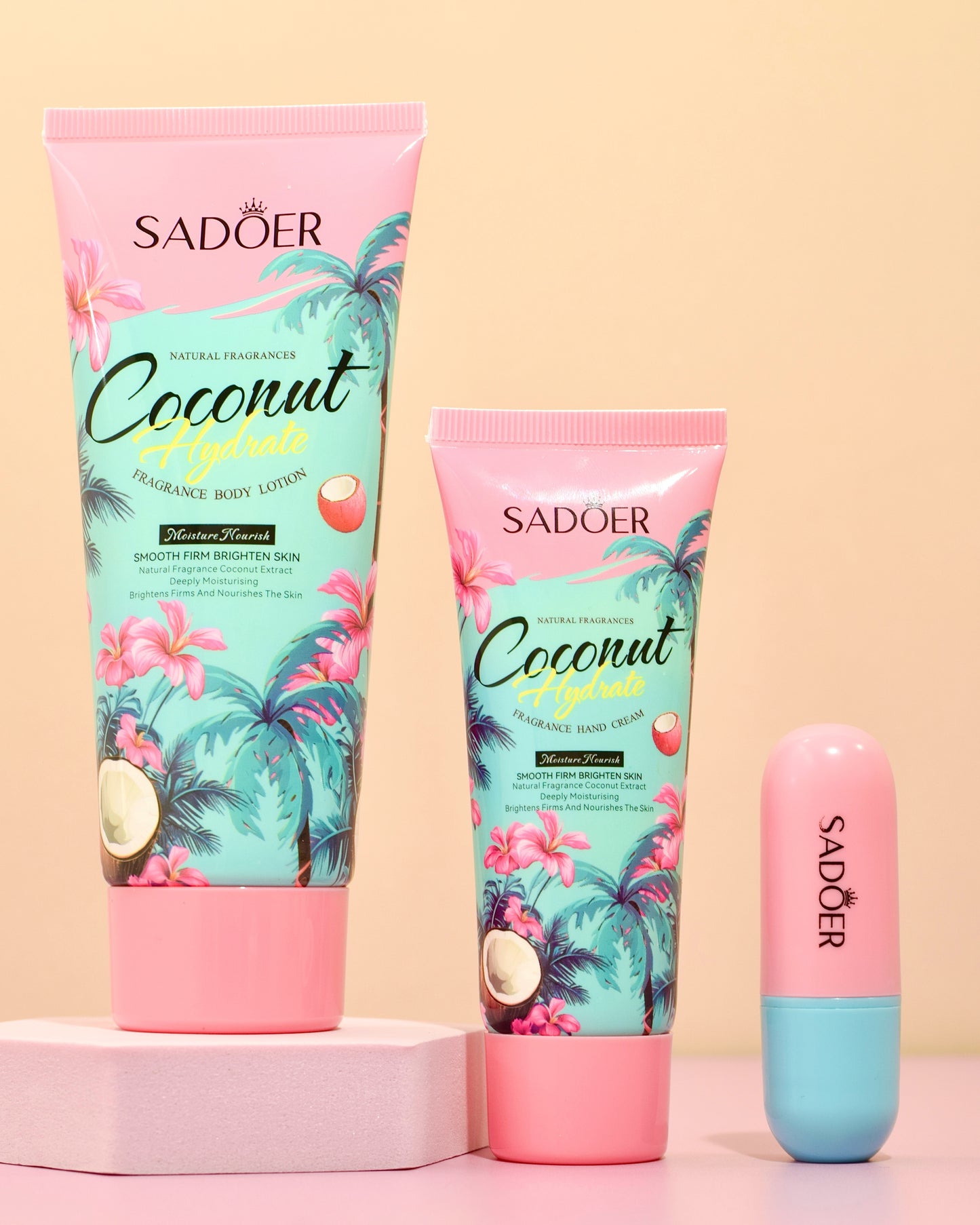 Kit de Cuidado Corporal Sadoer Coconut Hydrate Hidratante y Suavizante