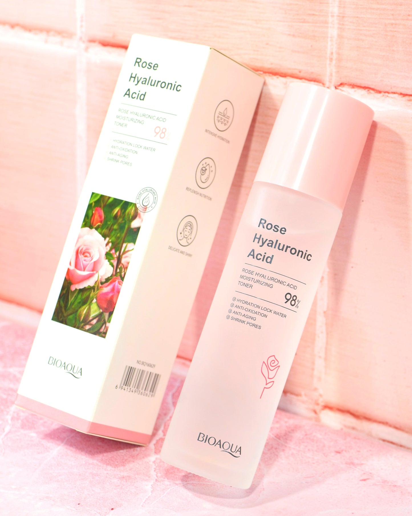 Tónico Rosas + Ácido hialurónico Bioaqua tonifica e hidrata