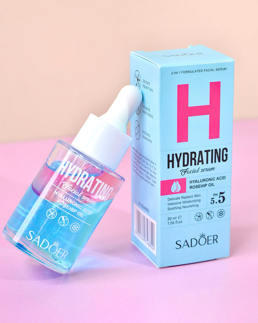 Suero Hidratante con Ácido Hialurónico & Rosa Mosqueta Regeneración & Luminosidad  | Sadoer