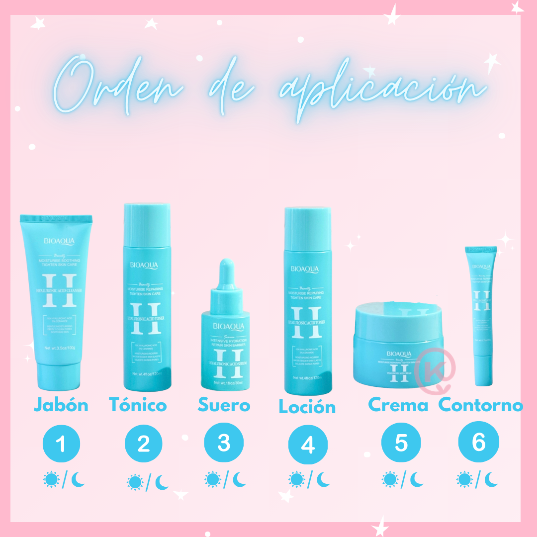 Kit de Lujo Línea Acido Hialurónico Bioaqua hidratación intensa