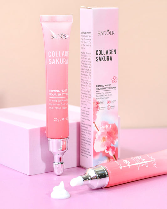 Contorno de Ojos Collagen Sakura | Ojeras, Líneas Finas & Firmeza– Sadoer