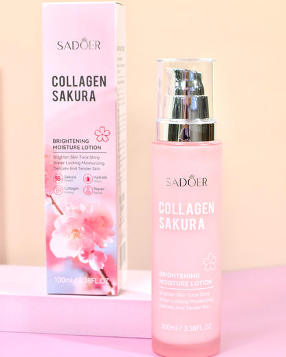 Loción Facial Colágeno + Sakura Hidratación & Luminosidad – Sadoer