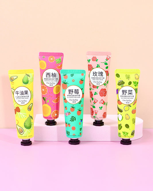 Kit Cremas de Manos OneSpring x5 – Hidratación Frutal & Floral
