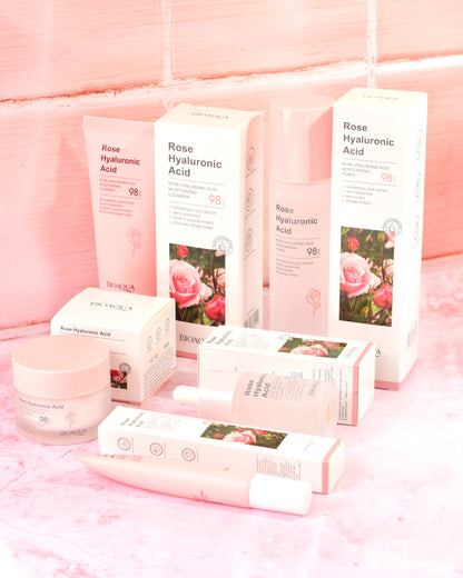 Kit Aclarante y Minimizador de Poros Bioaqua Rosa Hialurónico (x5)