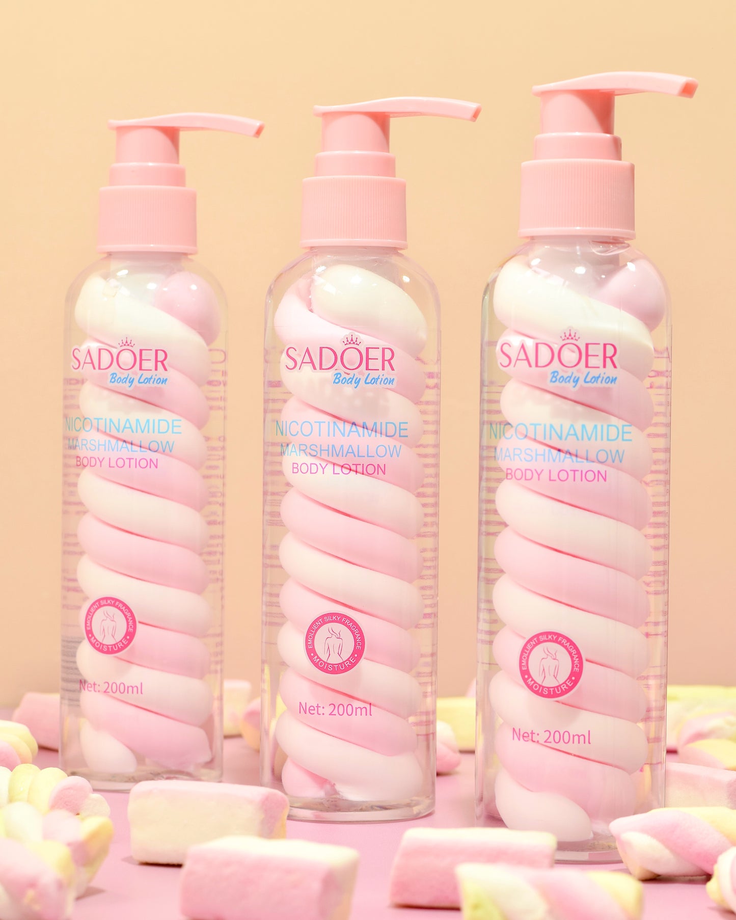 Loción Corporal Nicotinamida Sadoer Hidratante y Suavizante Marshmallow