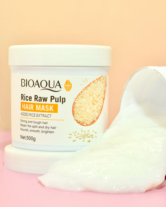 Mascarilla Capilar Bioaqua Rice Raw Pulp Reparadora y Nutritiva