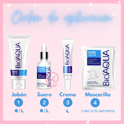 Kit acné Pure Skin x4 productos rutina completa