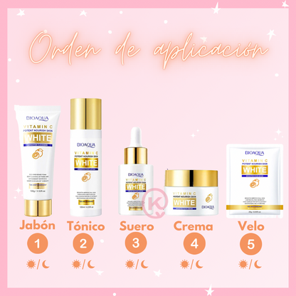 Combo Aclarante VitaminC White x 5 Productos Bioaqua
